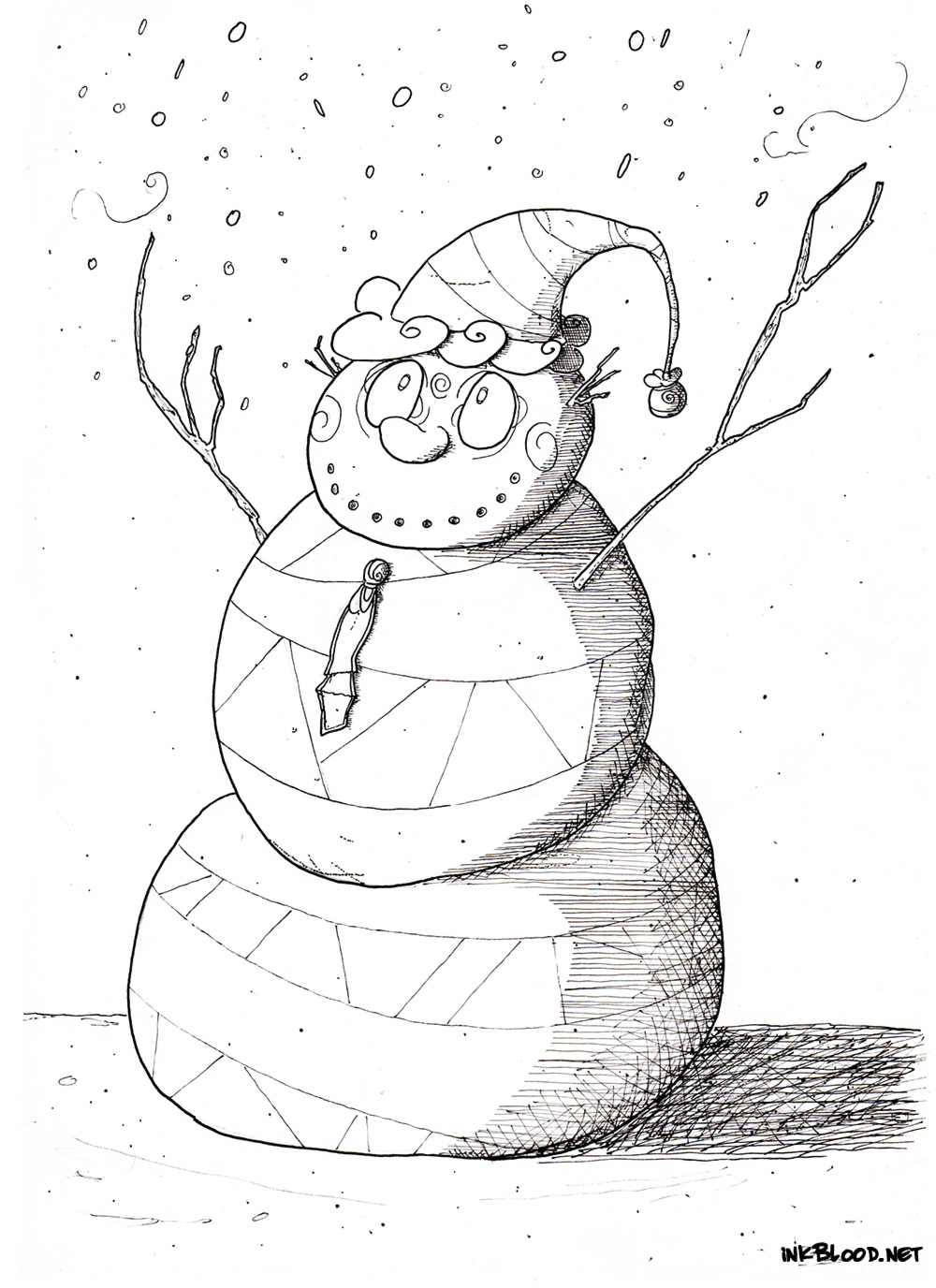 11-Dessin-de-Noël-à-colorier-bonhomme-de-neige
