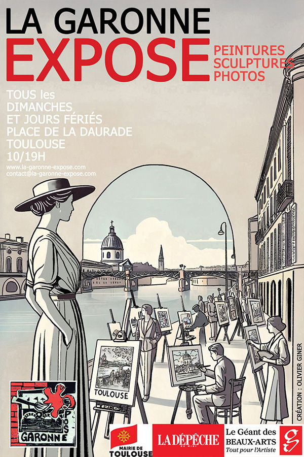 affiche toulouse la garonne expose olivier giner illustration numerique place de la daurade expositions