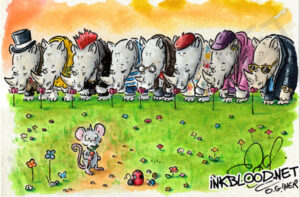 Rhinocéros d'Ionesco - Aquarelle originale sur le conformisme